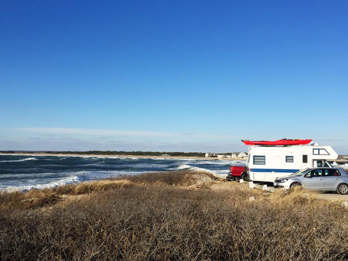 |  A camper by the sea  | 