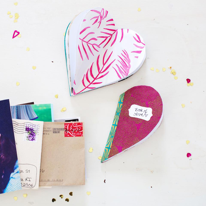 We spent the afternoon making these gorgeous paper heart books from Rachel Hazell. If you missed the tutorial you can find it HERE.