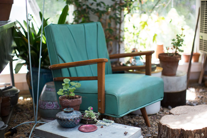 |  a quiet moment in Terri's beautiful greenhouse at Squam Studio  |