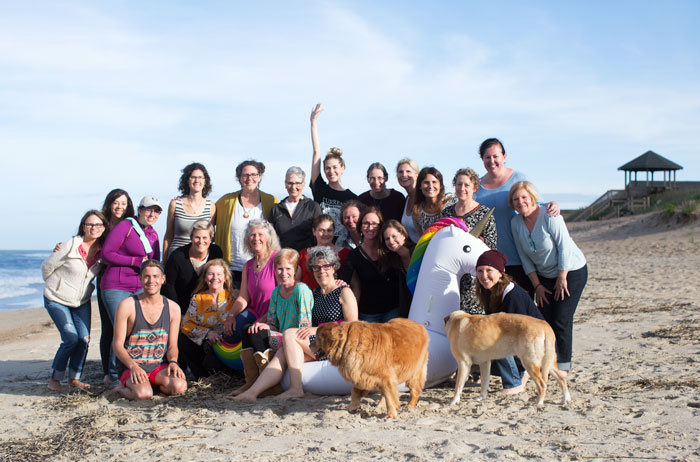 an almost everybody group photo-- missing a handful of people who  were chasing unicorns down the beach xo
